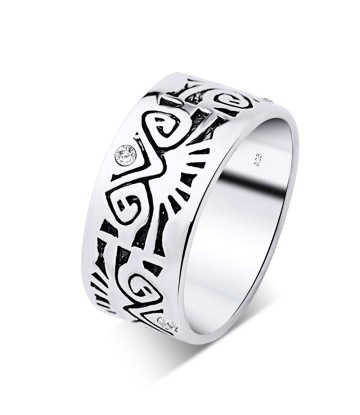 Elaborate Patterns Silver Ring TXR-23